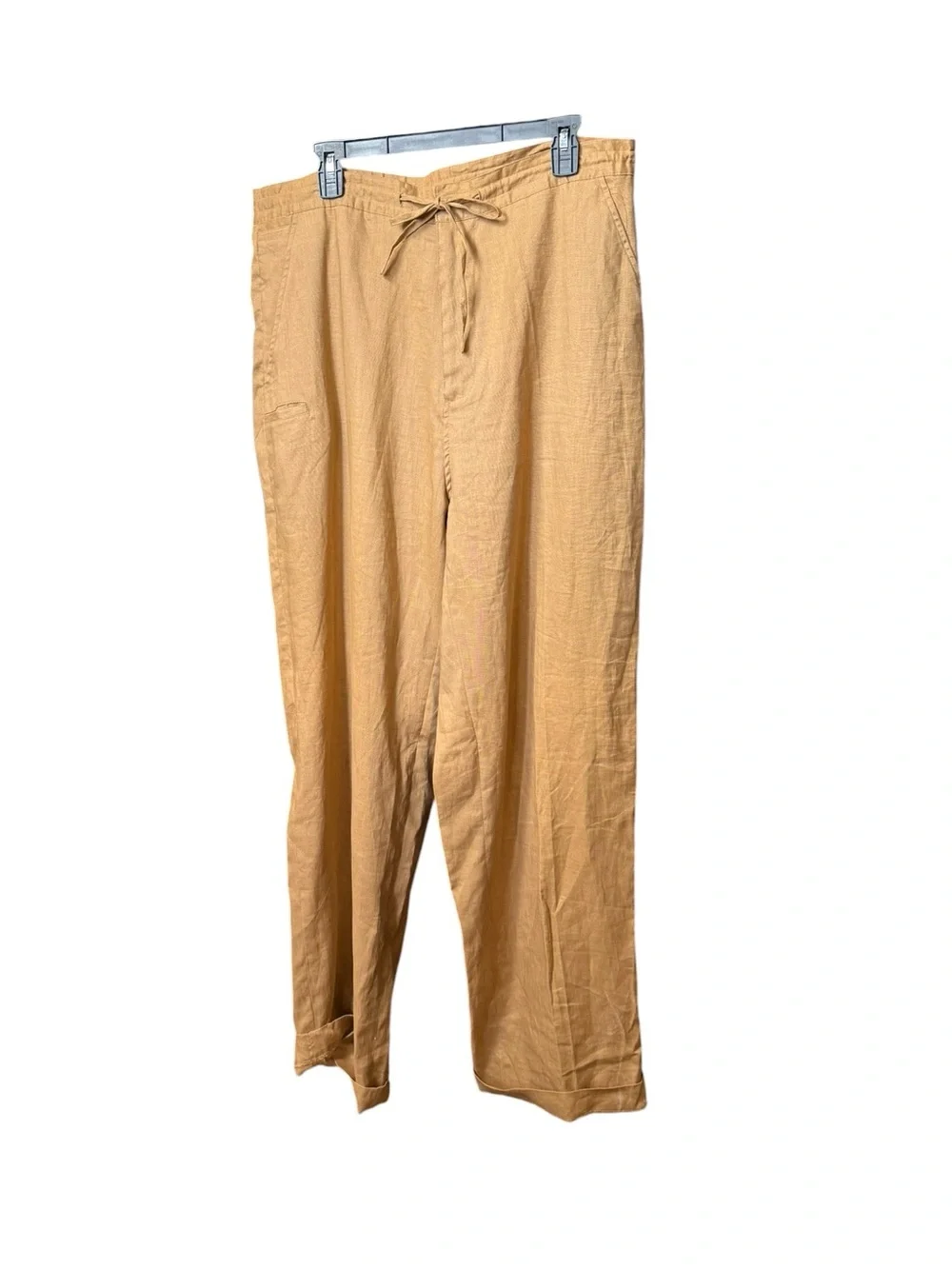 Lorenzino 100% Linen Drawstring Pants Men’s XL Tan